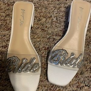 Brand new “bride” shoes, never wore, decided on something else.